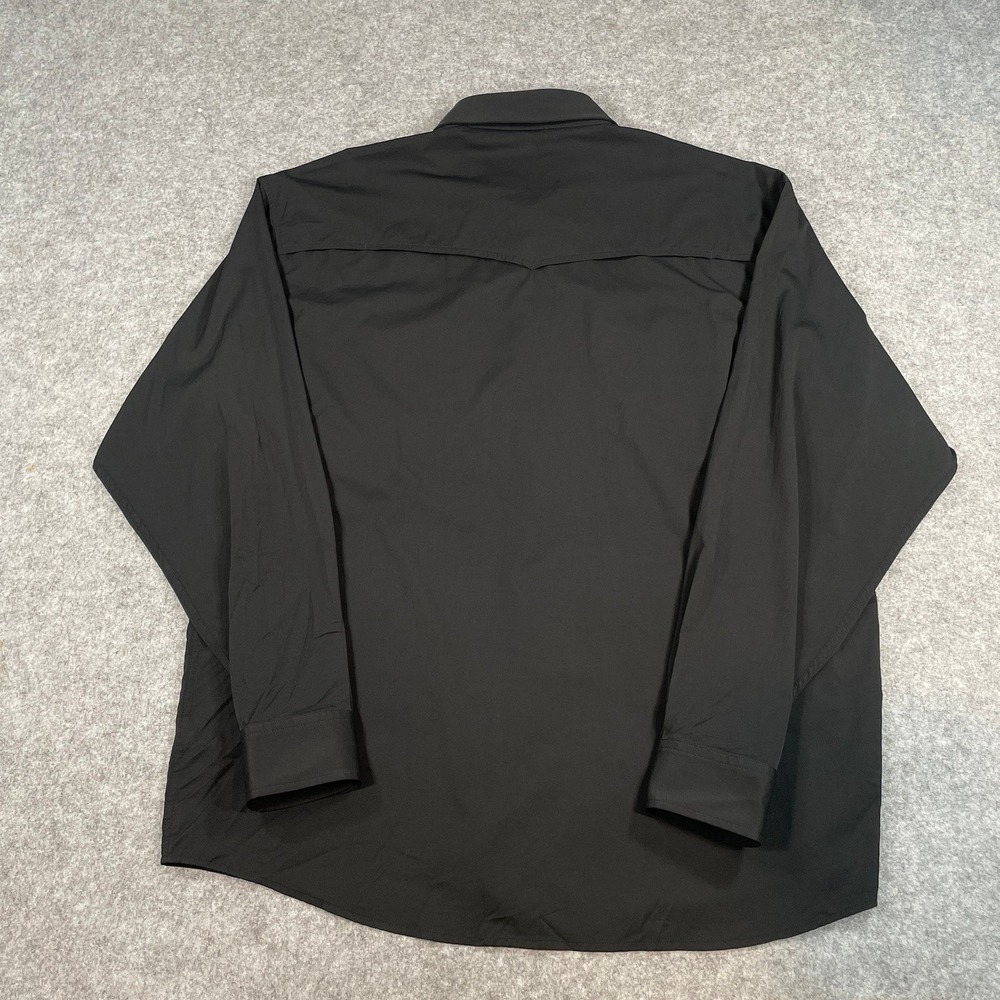Poncho Mens Button Down Shirt XL Black Long Sleeve Regular Fit - Picture 4 of 12